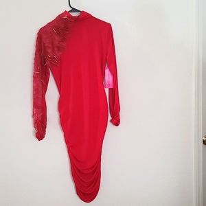 Red Midi Length Dress